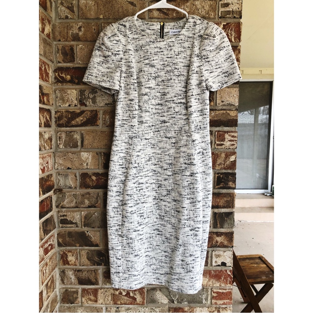 Calvin Klein Speckled Tweed Sheath Dress
